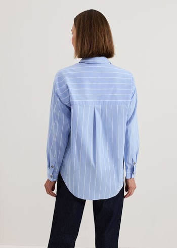 Phase Eight Stripe Shirts Blue USA | 7629530-ZY